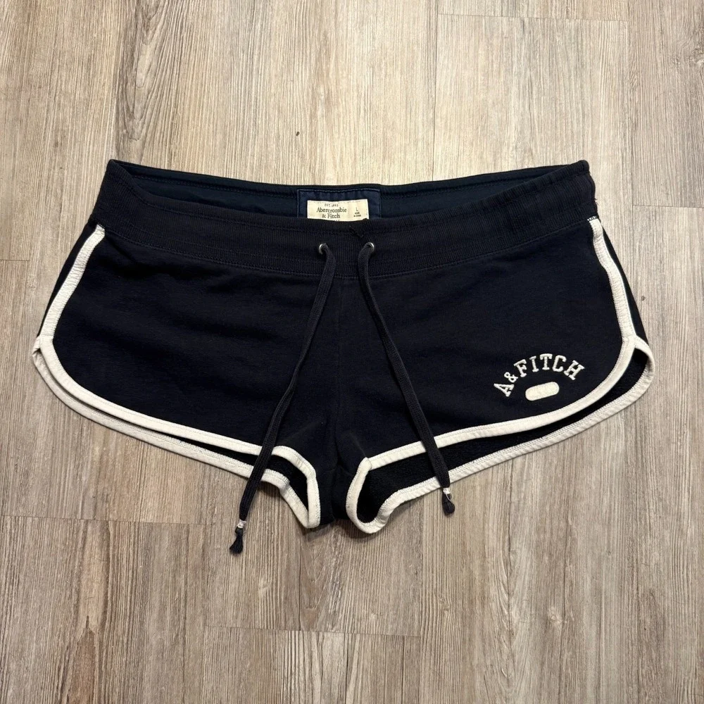 Abercrombie & Fitch Womens Large Y2K Sweat Shorts Navy